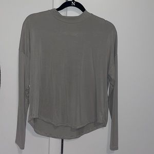 Sage green mock neck long sleeve shirt